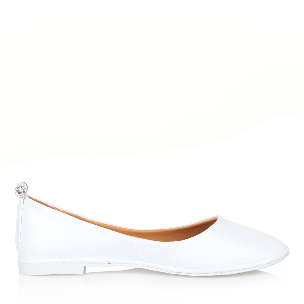 Белые кожаные балетки от Respect-shoes