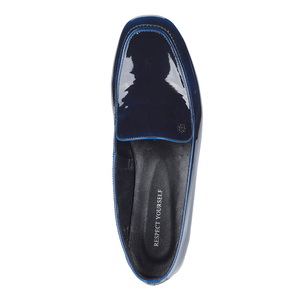Синие лакированные лоферы от Respect-shoes