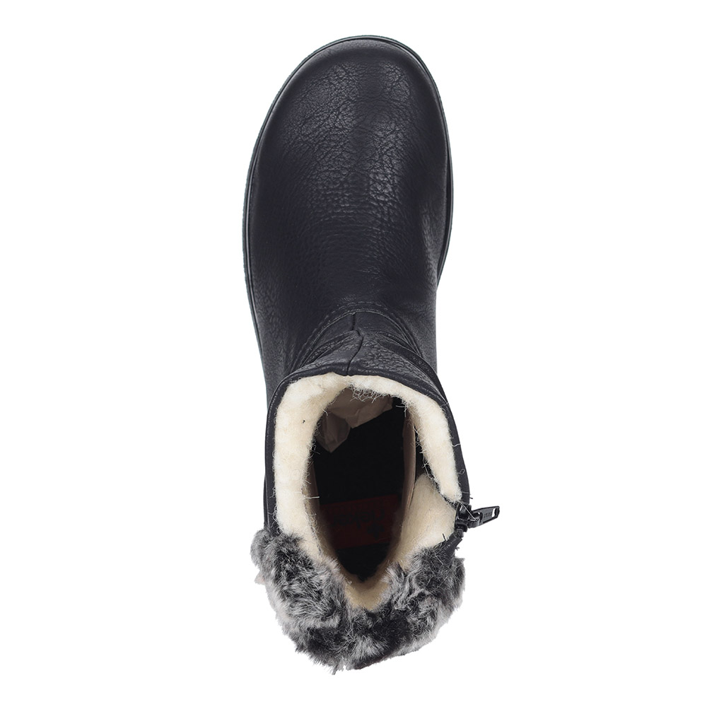 Черные ботинки из эко кожи на шерсти Rieker, размер 38, цвет черный - фото 4