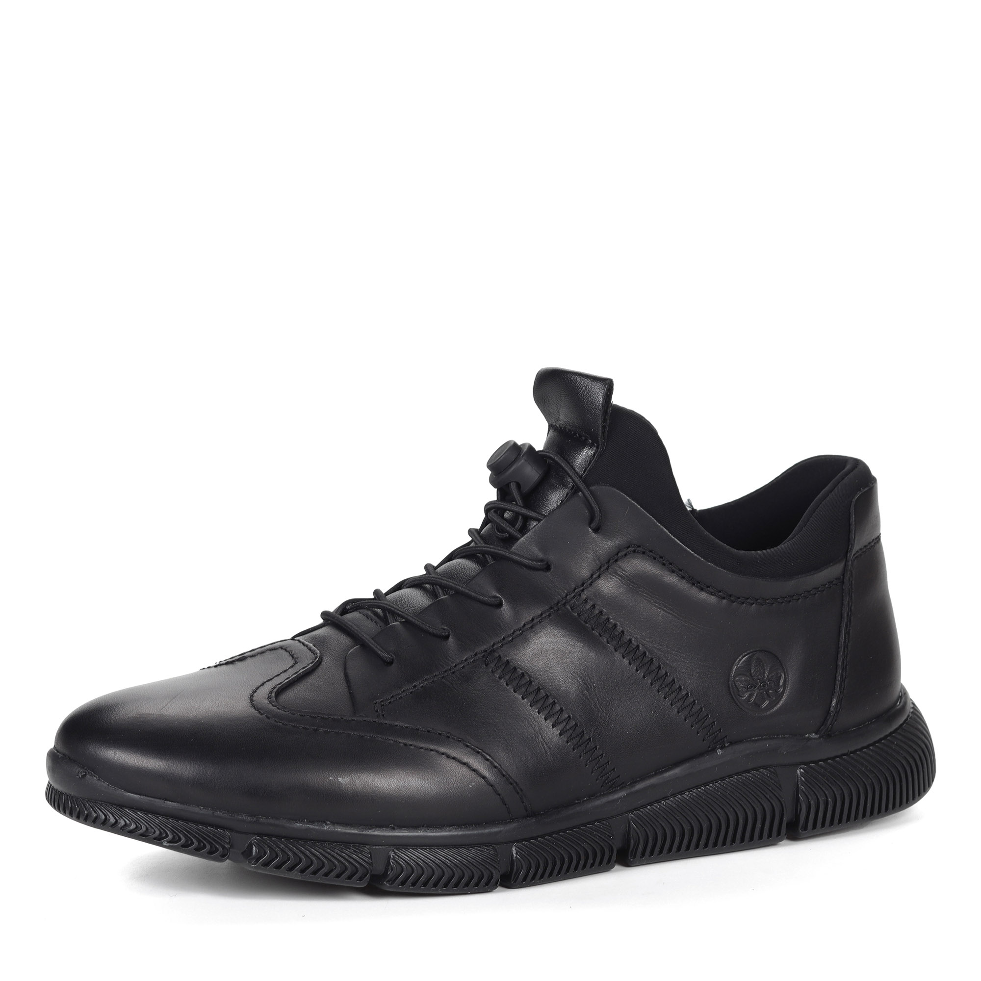 Черные кроссовки из комбинированных материалов на подкладке из искусственной шерсти Rieker, размер 45, цвет черный