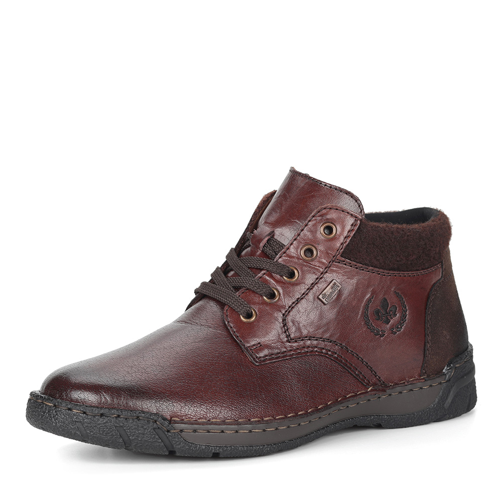 Коричневые ботинки на шнуровке из экокожи Rieker, размер 44, цвет коричневый - фото 1