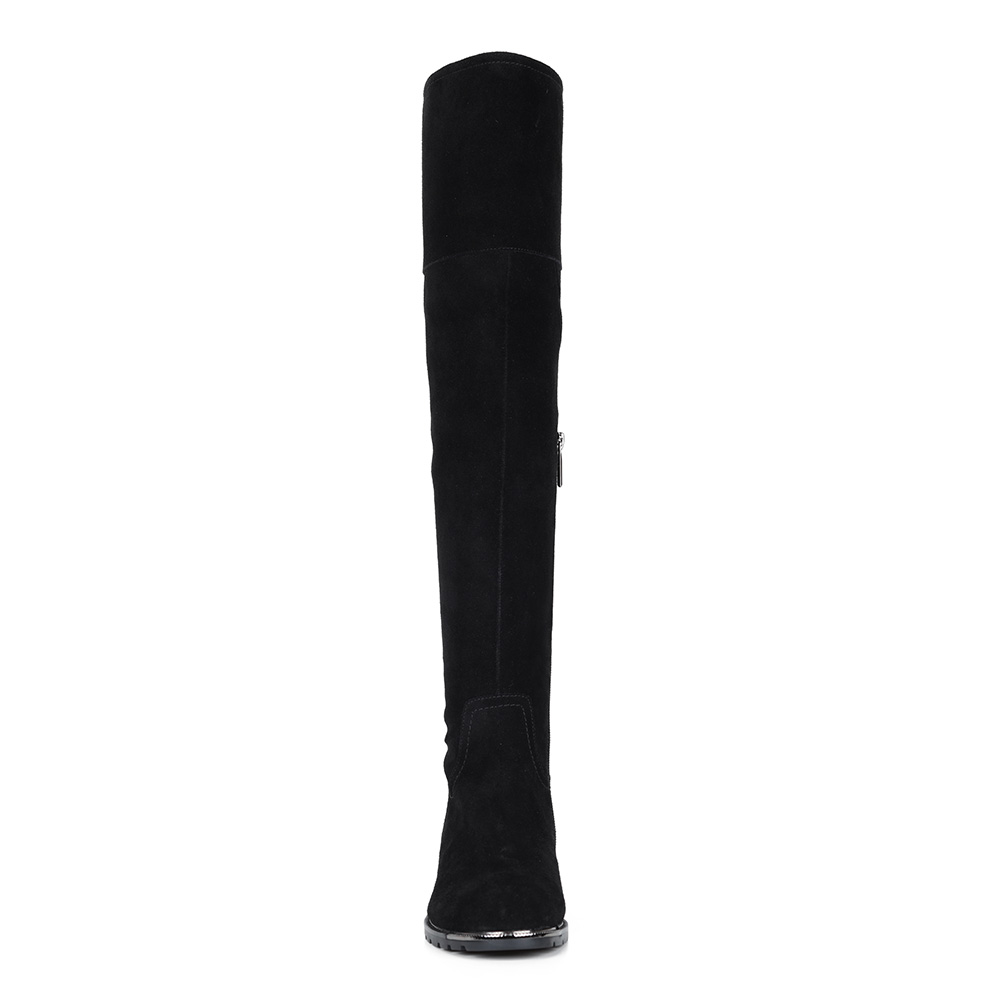 Черные ботфорты из велюра Respect, размер 37, цвет черный - фото 4
