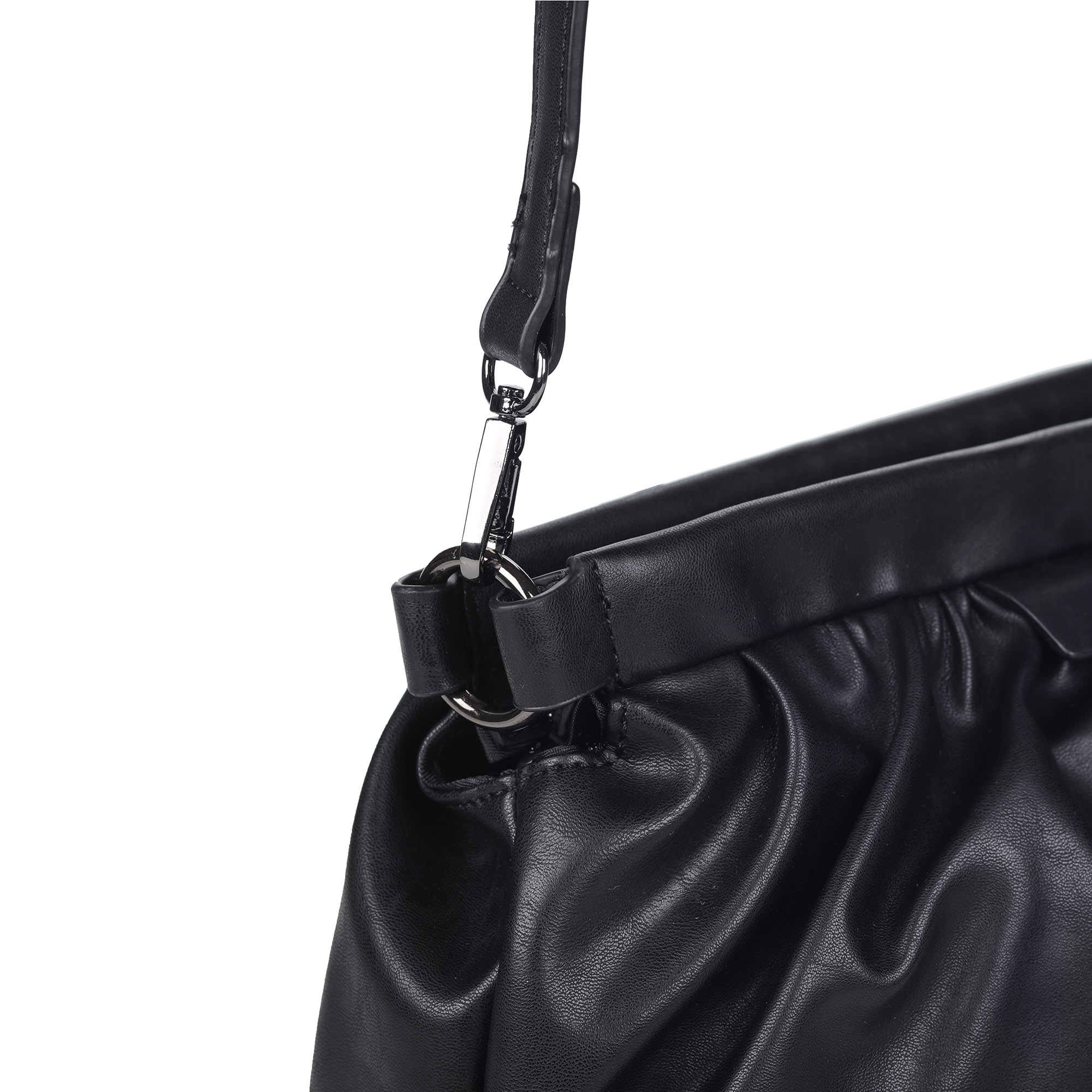 фото Черная сумка на плечо с регулируемой ручкой portofiano