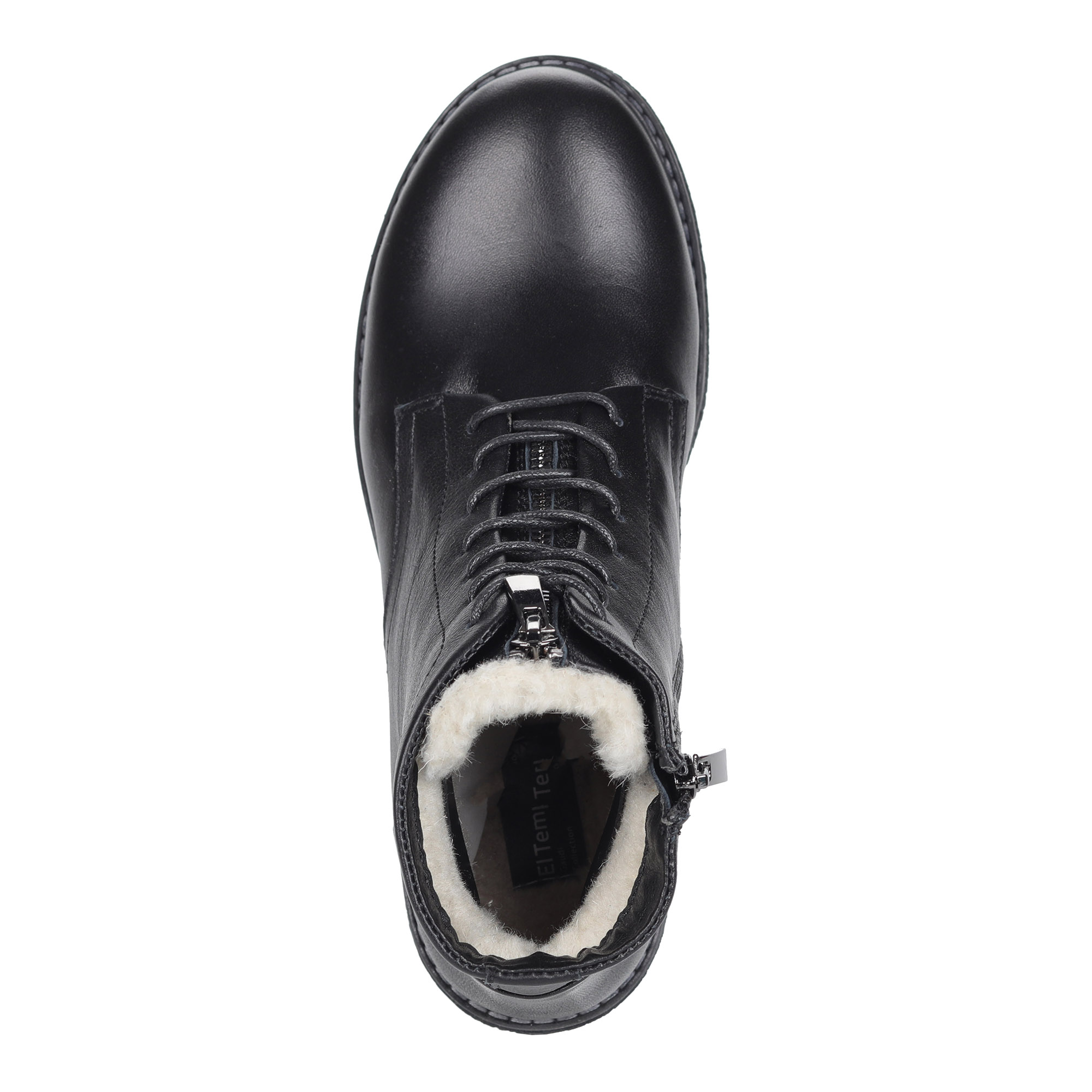 Черные ботинки из кожи на шерсти El Tempo, размер 38, цвет черный - фото 4