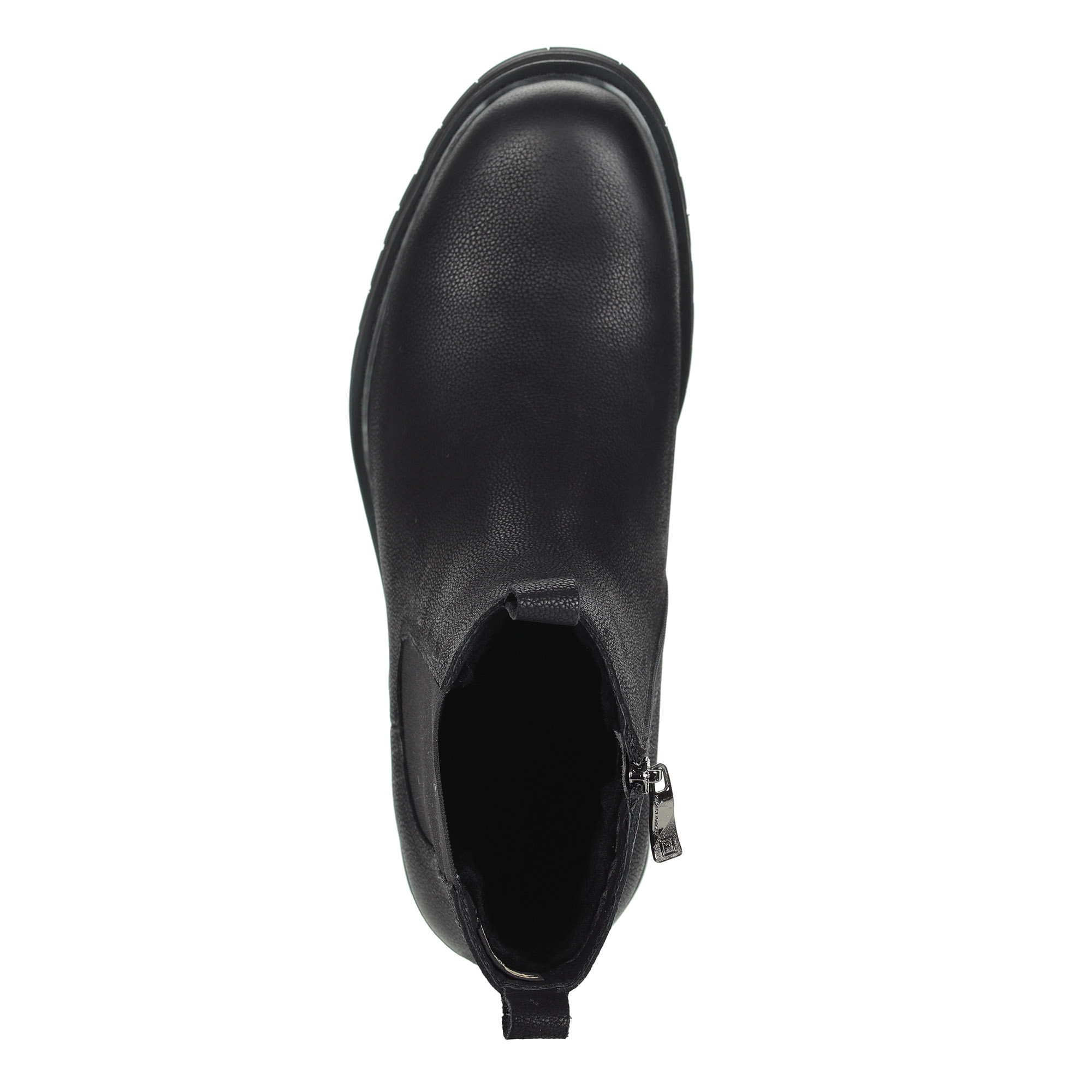 фото Черные ботинки челси из нубука на подкладке из натурального меха на утолщенной подошве respect