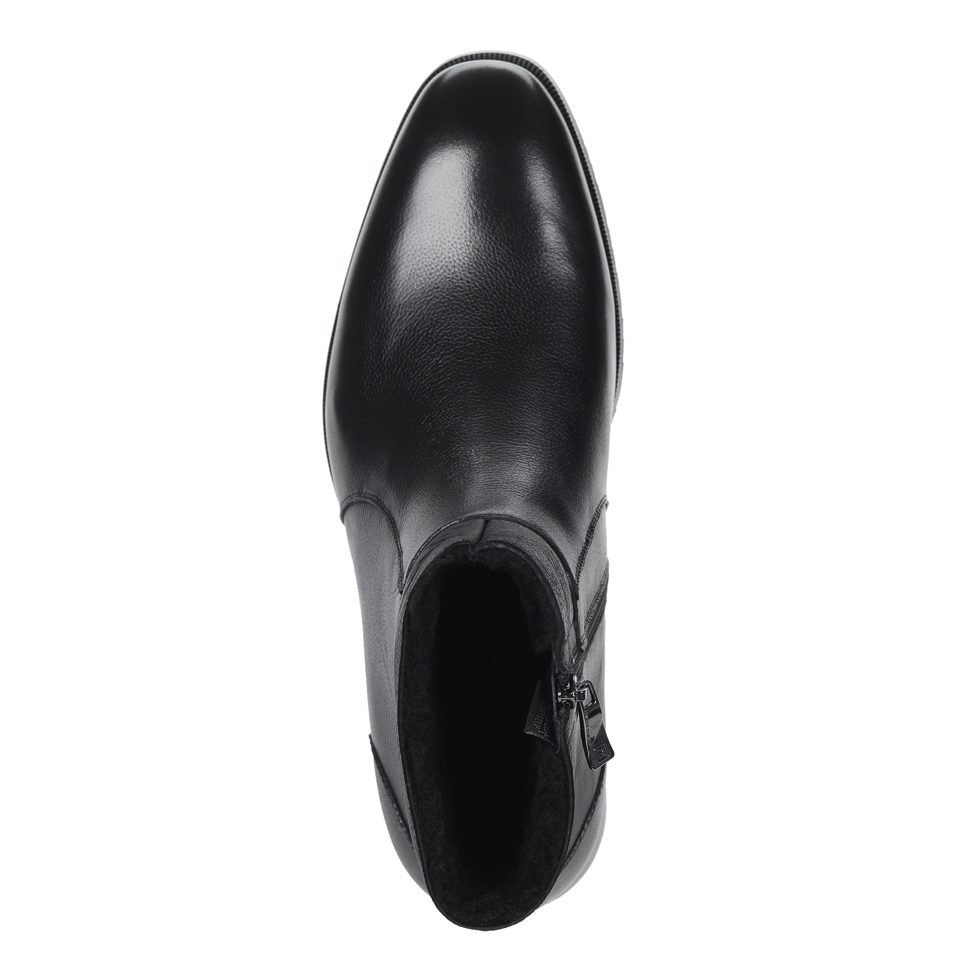 Черные ботинки на молнии из кожи на подкладке из натурального меха Respect, размер 45, цвет черный - фото 6