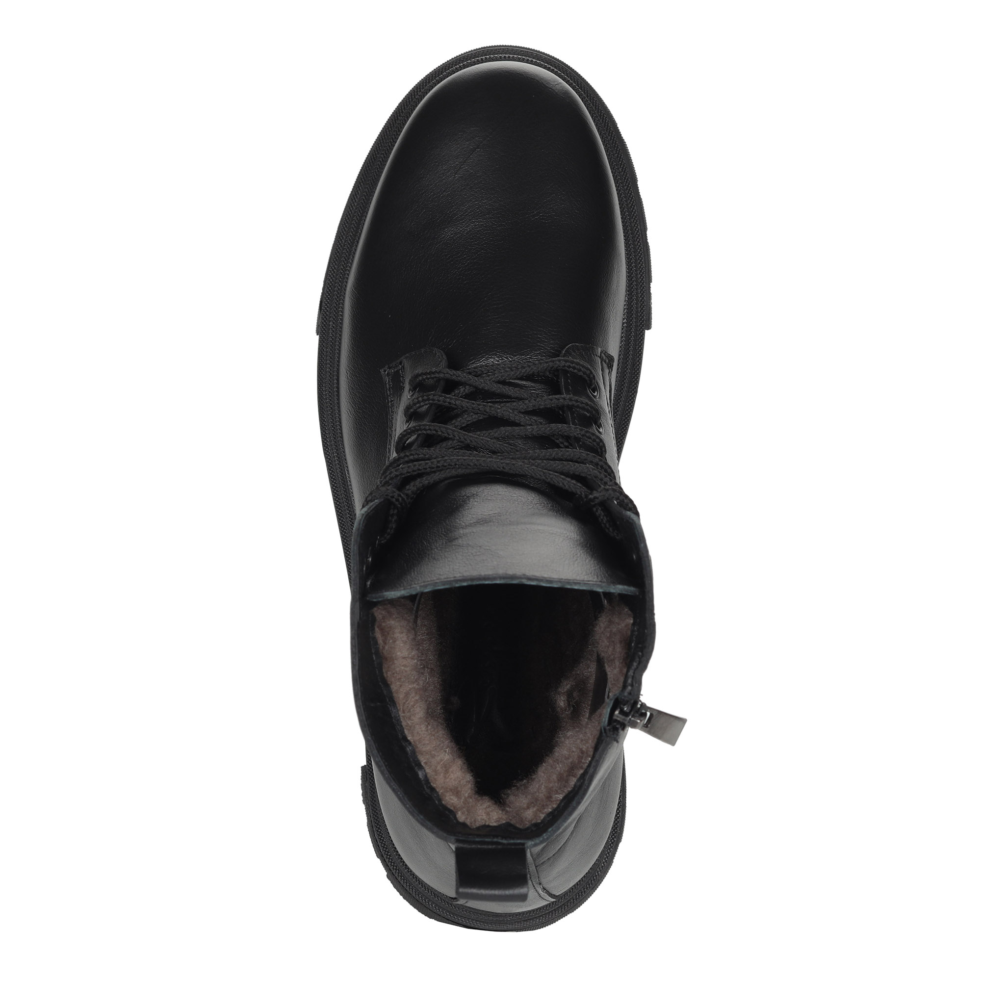 Черные ботинки из кожи на подкладке из натуральной шерсти на тракторной подошве Respect, размер 43, цвет черный - фото 6