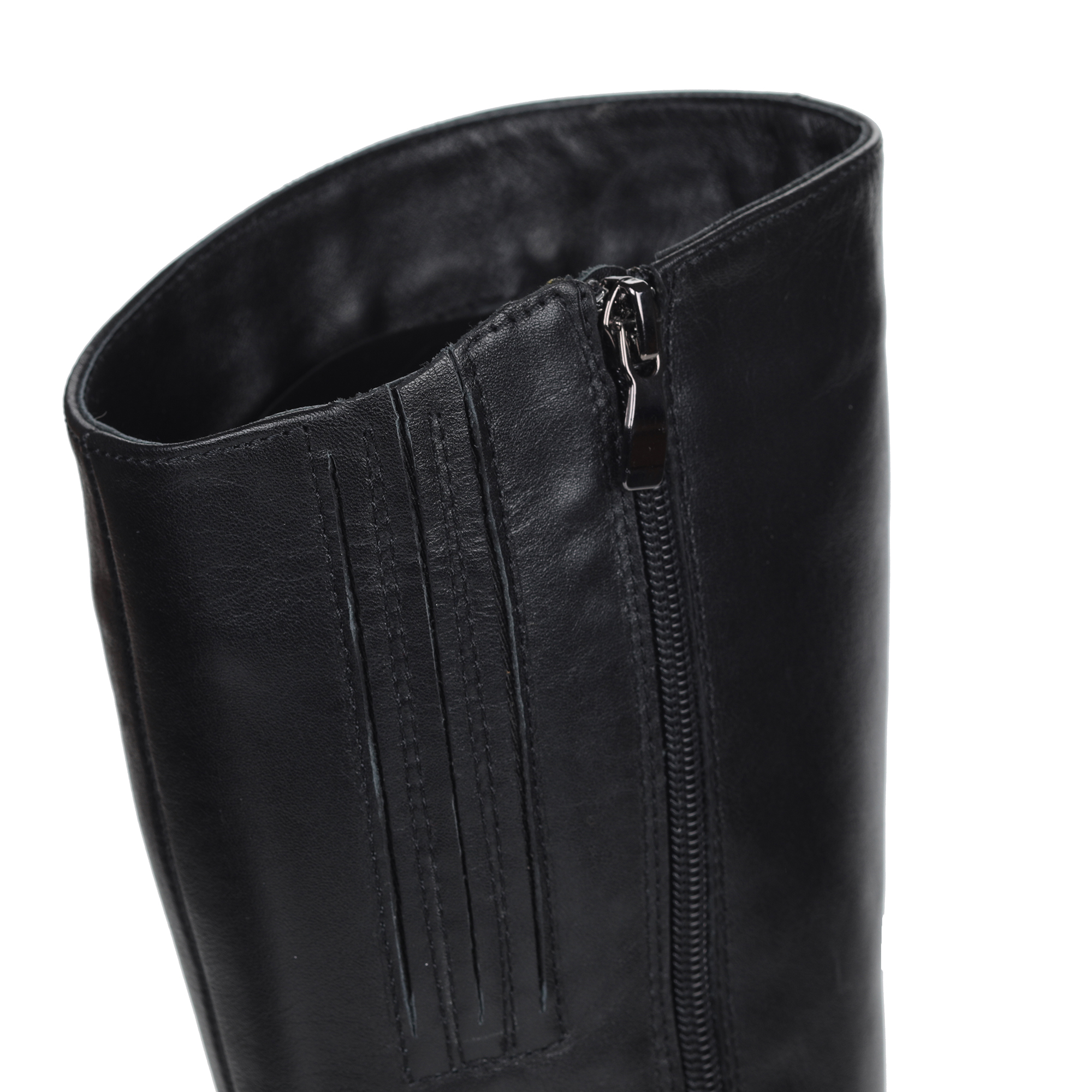 Сапоги на низком каблуке из кожи Respect, размер 38, цвет черный - фото 8