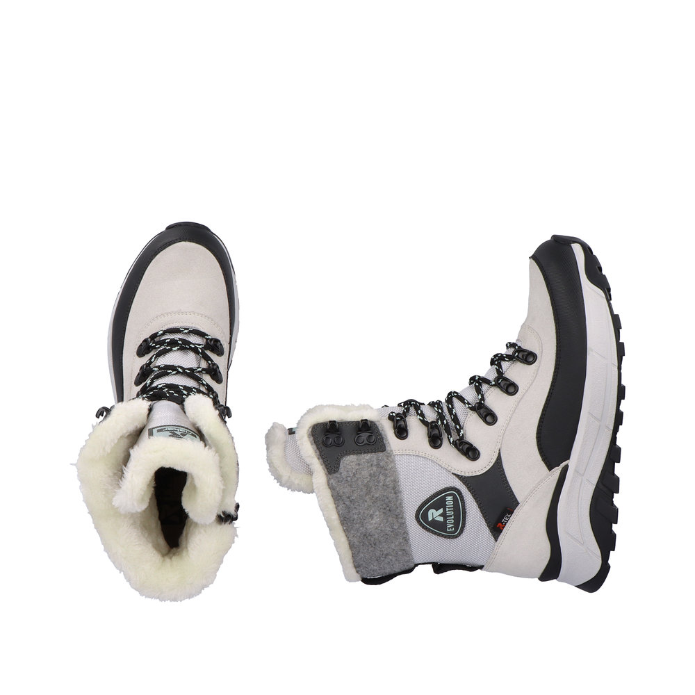 Бежевые утепленные ботинки хайкеры из комбинированных материалов Rieker Evolution, размер 37, цвет бежевый - фото 10