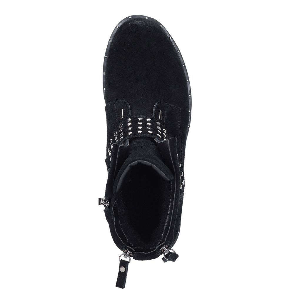 Черные ботинки из велюра с декором Respect, размер 39, цвет черный - фото 4
