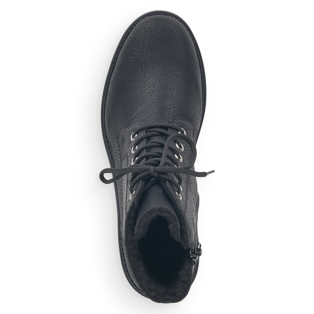 Черные полусапоги из экокожи на шнуровке Rieker, размер 40, цвет черный - фото 5