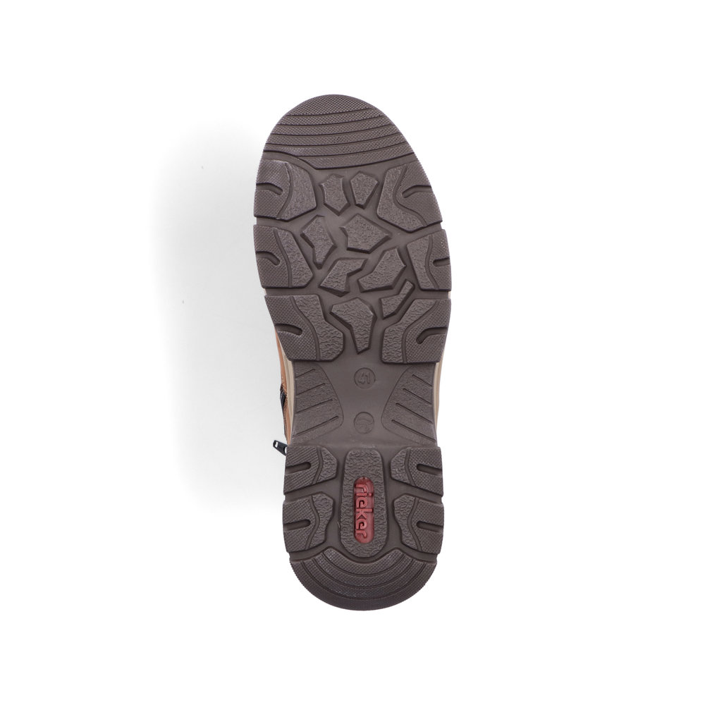 Коричневые ботинки из комбинированных материалов на подкладке из шерсти Rieker, цвет коричневый - фото 7