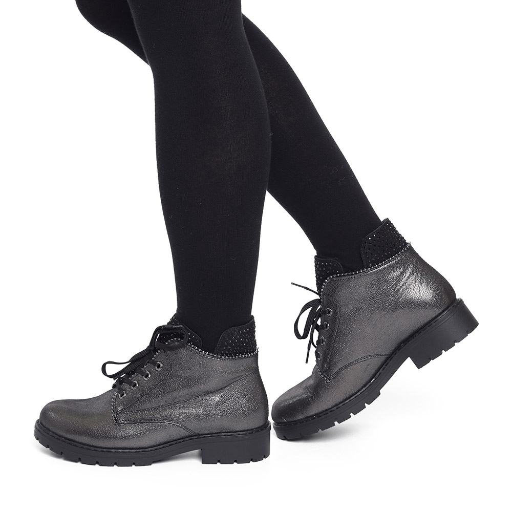 Черные ботинки из кожи на шнуровке Rieker, размер 38, цвет черный - фото 2