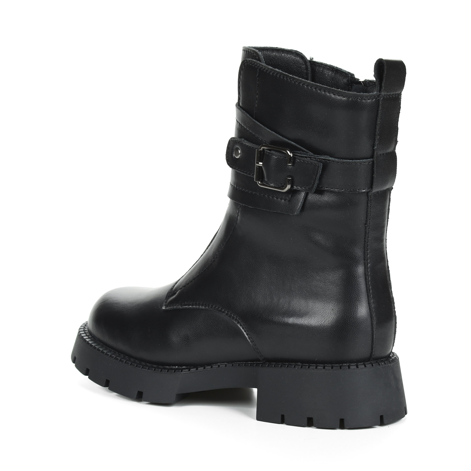 Черные ботинки из кожи на молнии на подкладке из натуральной шерсти на тракторной подошве Respect, размер 37, цвет черный - фото 4