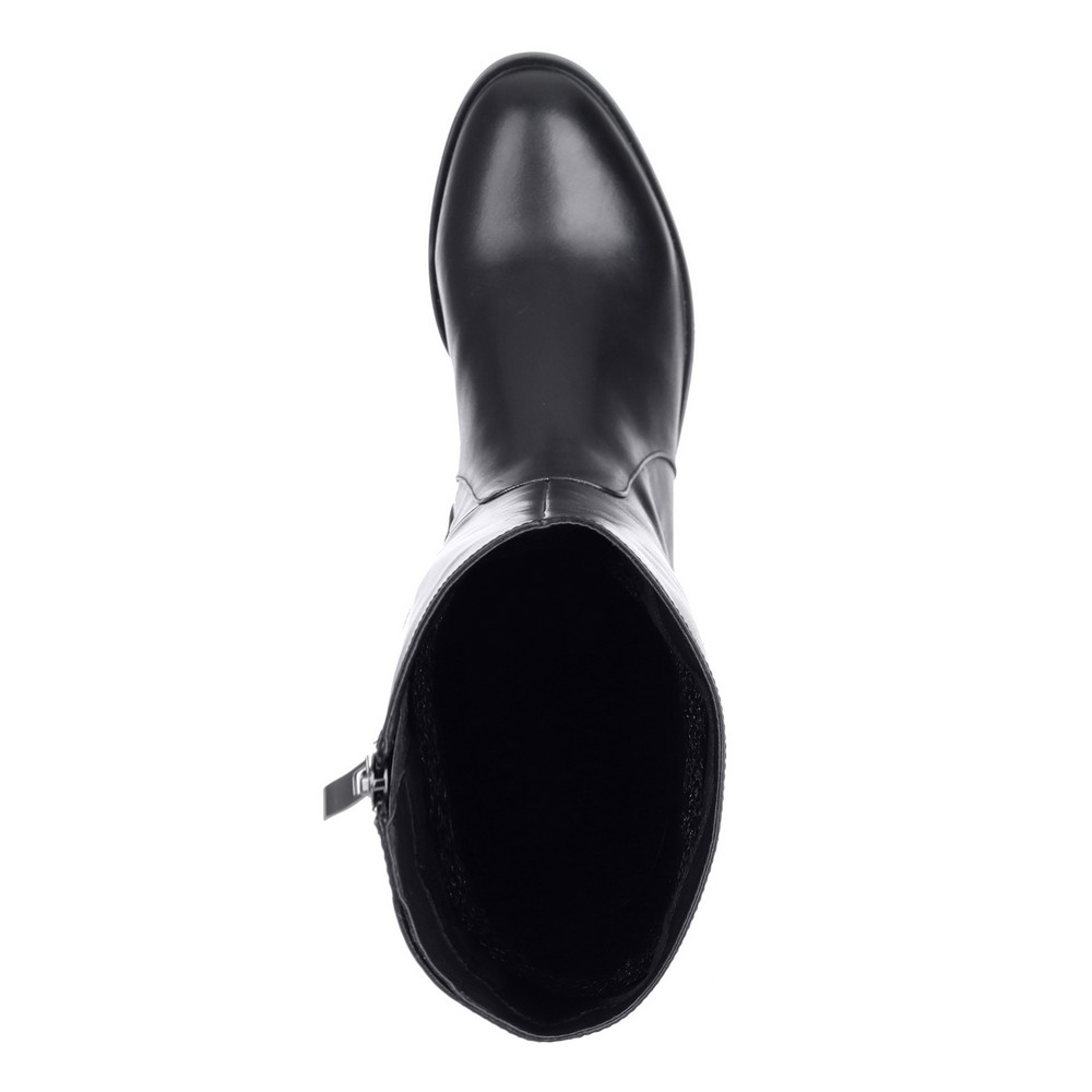 Черные ботфорты из гладкой кожи Respect, размер 36, цвет черный - фото 7