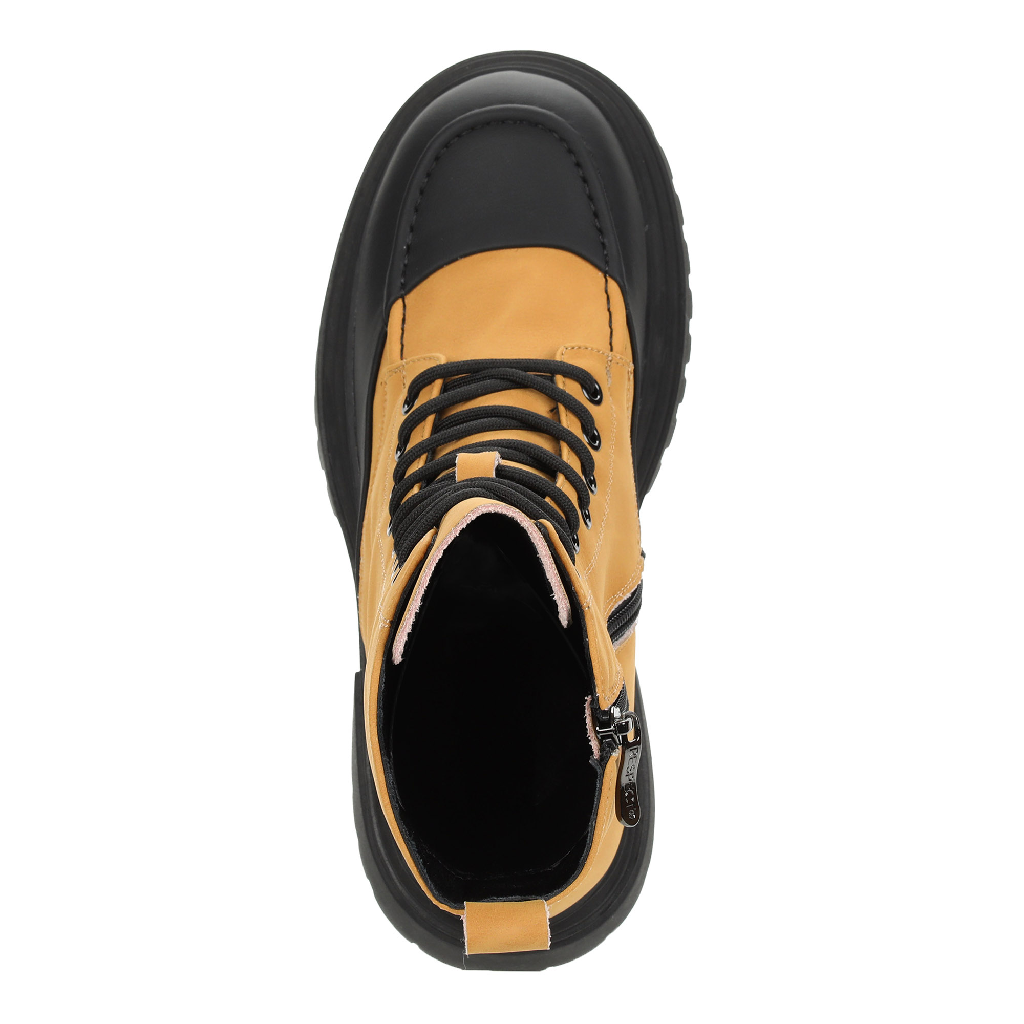 фото Желтые утепленные ботинки из кожи respect