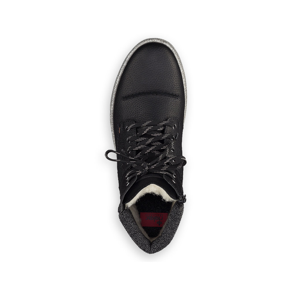 Черные ботинки из комбинированных материалов на шнуровке Rieker, размер 42, цвет черный - фото 5