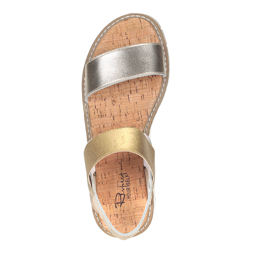 Золотистые кожаные сандалии от Respect-shoes