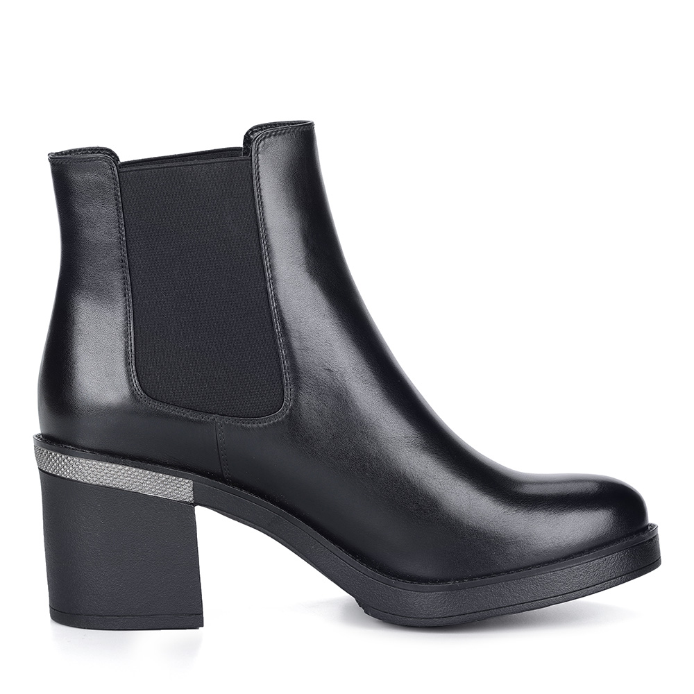 Черные кожаные ботинки на каблуке от Respect-shoes