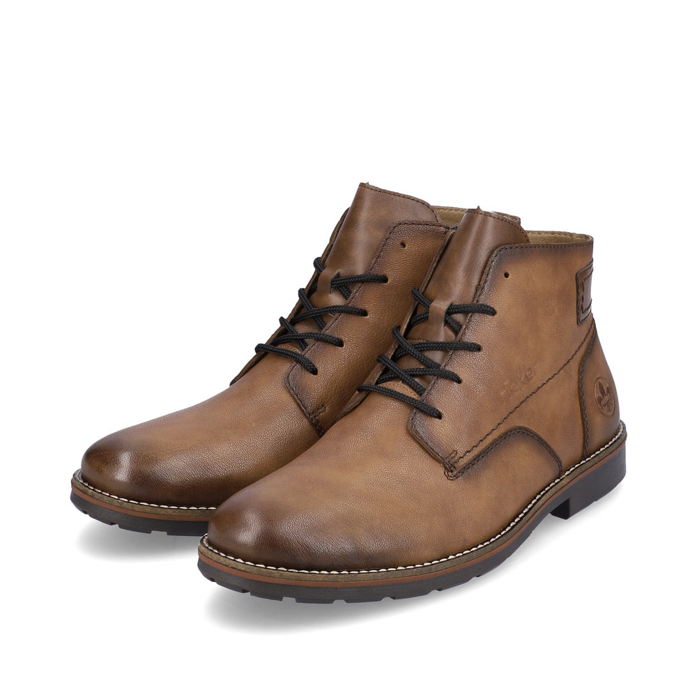 Коричневые утепленные ботинки из кожи и экокожи Rieker, цвет коричневый - фото 9