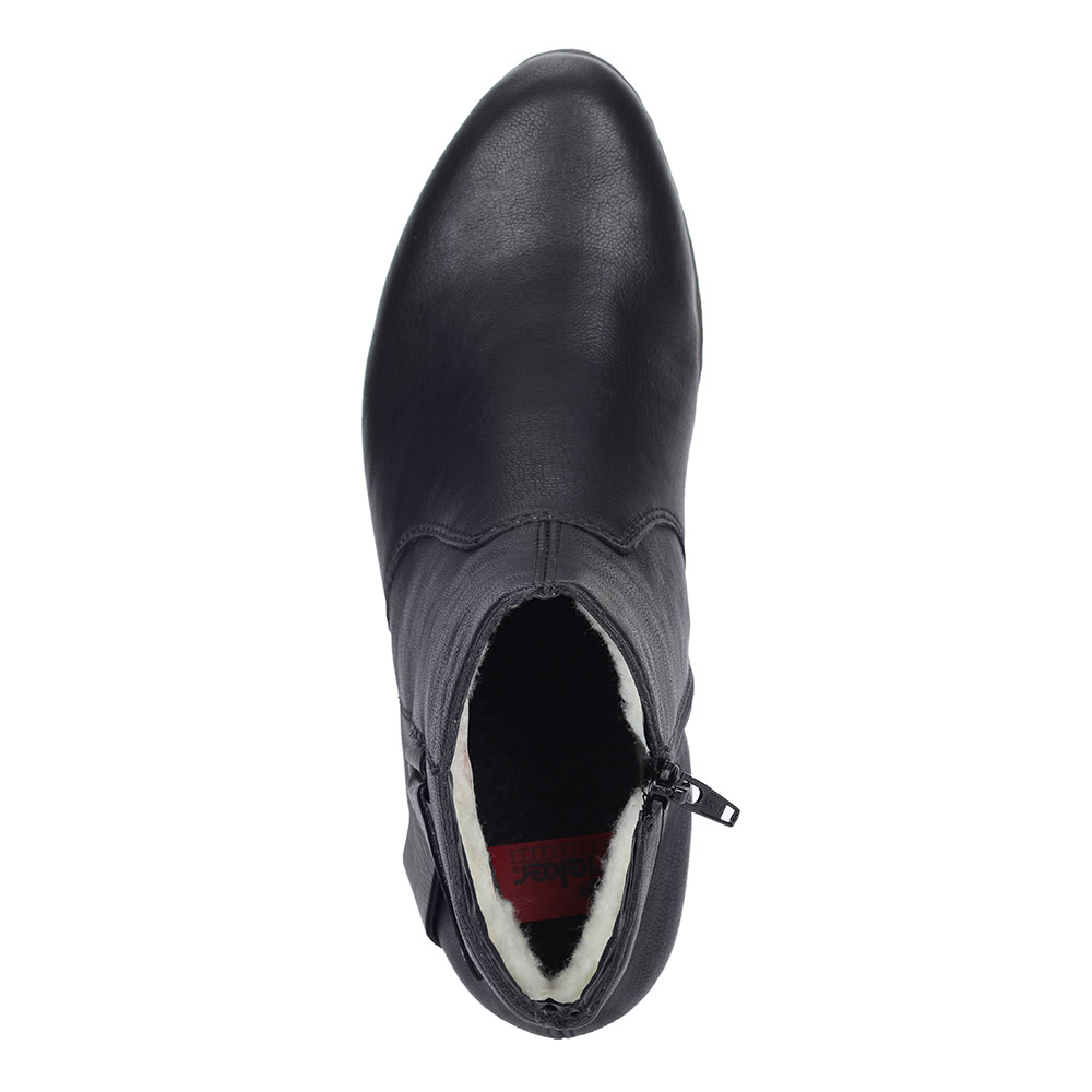 Черные ботинки на каблуке из экокожи Rieker, размер 39, цвет черный - фото 5