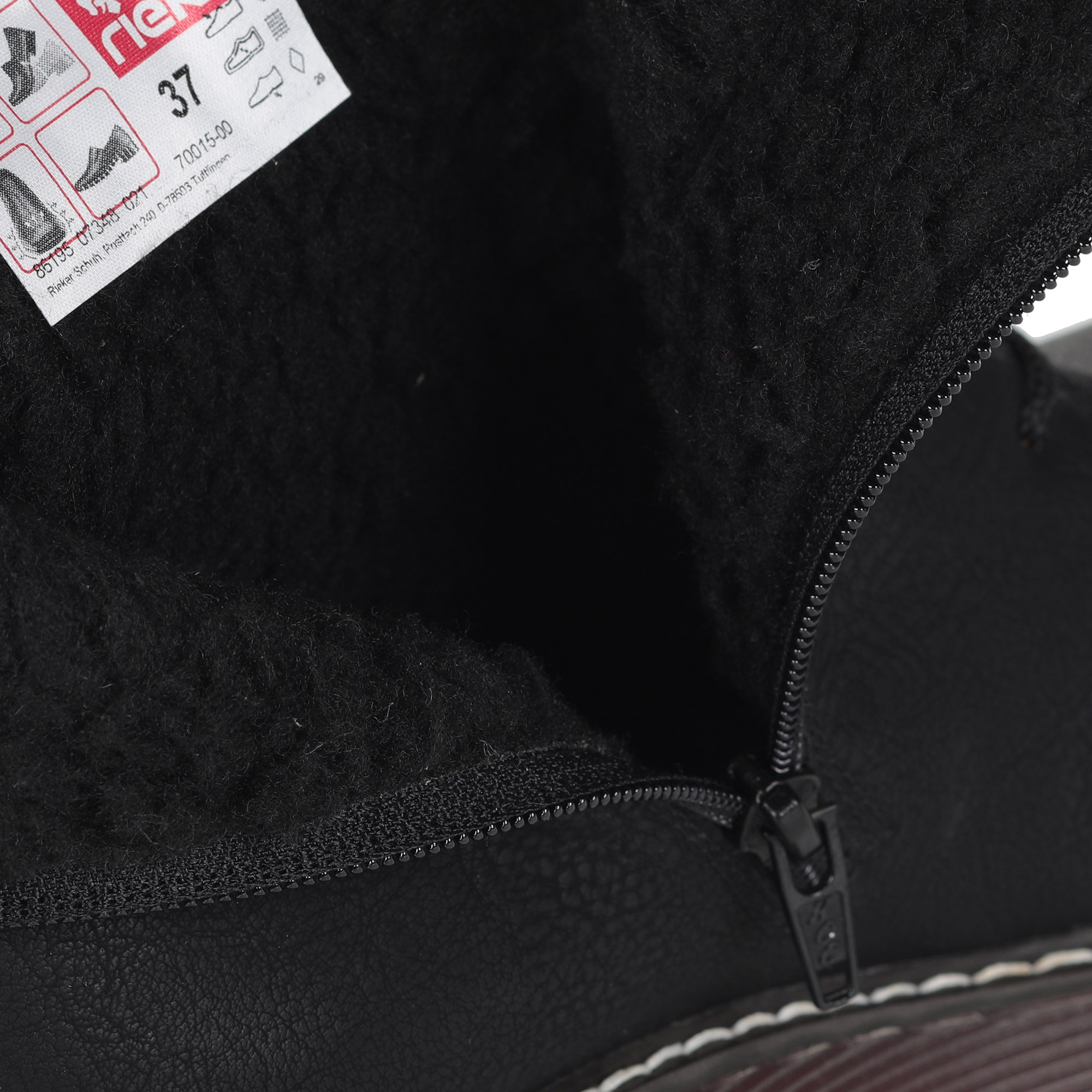 Черные ботинки из экокожи на подкладке из искусственной шерсти утолщенной подошве Rieker, размер 38, цвет черный - фото 5