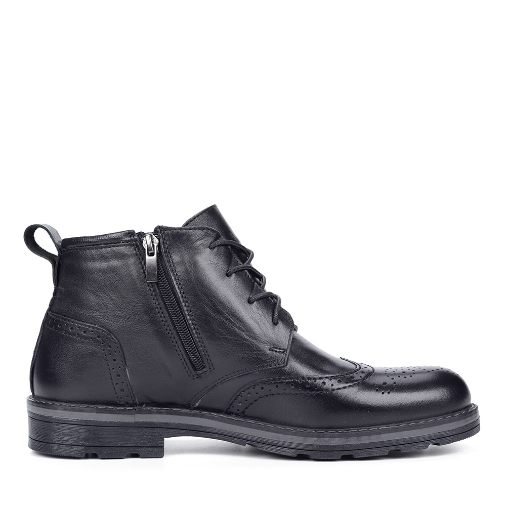 Черные кожаные ботинки с брогированными элементами Respect, размер 40, цвет черный - фото 3