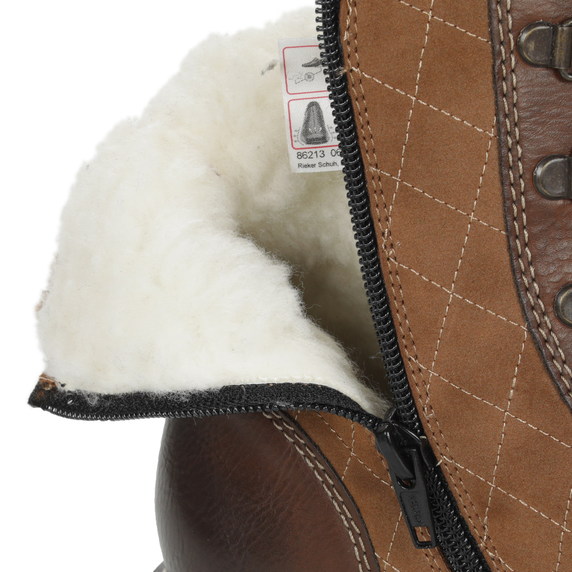 Коричневые ботинки из экокожи на подкладке из искусственной шерсти утолщенной подошве Rieker, размер 36, цвет коричневый - фото 6