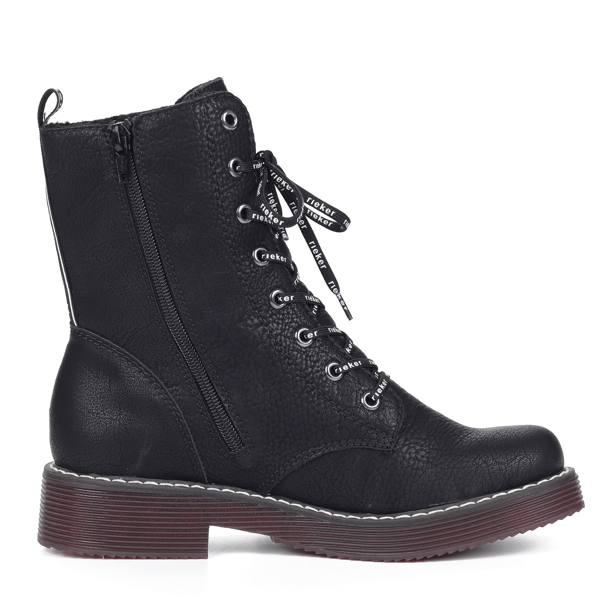 Черные ботинки из экокожи на шерсти Rieker, размер 36, цвет черный - фото 3