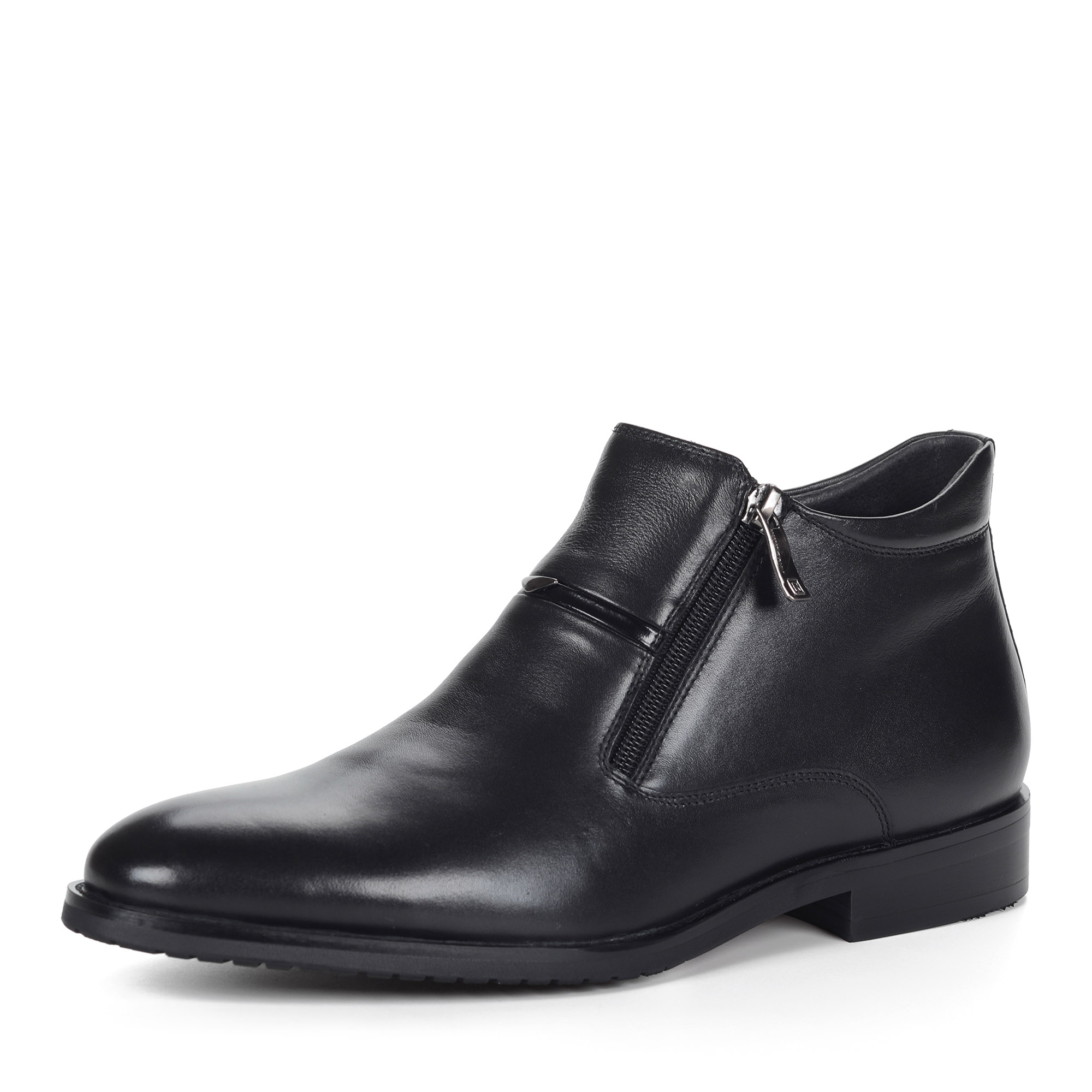 Черные ботинки на молнии из кожи на подкладке из натурального меха Respect, размер 41, цвет черный - фото 1