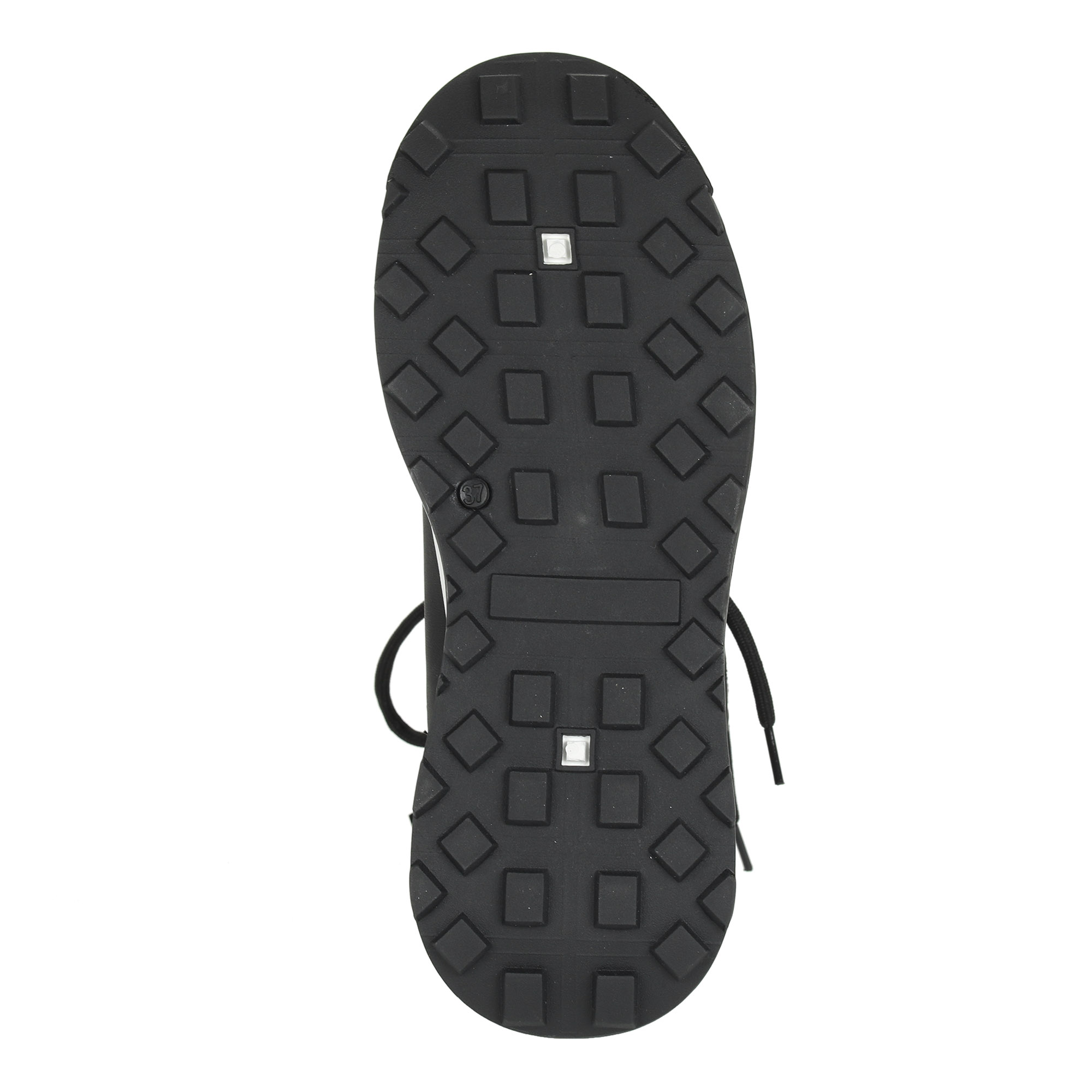 Черные кроссовки из комбинированных материалов на подкладке из натуральной шерсти  на утолщенной подошве Crosby, цвет черный - фото 7