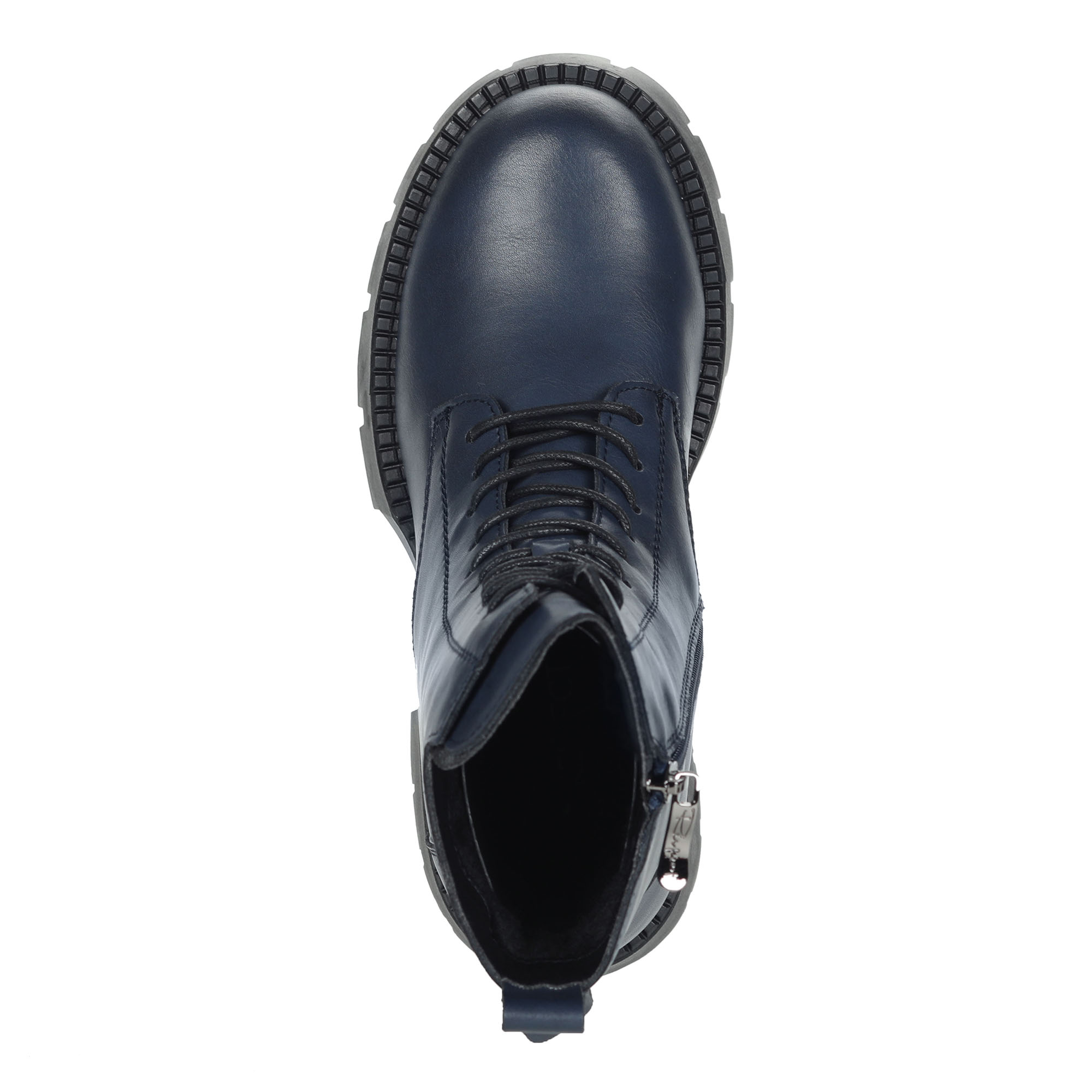 Темно синие ботинки из композиционной кожи на подкладке из натуральной шерсти на тракторной подошве Respect, размер 39, цвет синий - фото 7