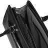 Черная сумка портфель из экокожи с наружным карманом на молнии
