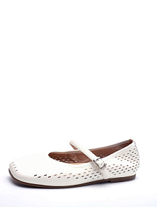 Белые балетки из композиционной кожи