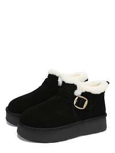 Черные зимние угги из велюра