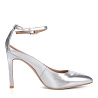 Серебряные открытые туфли из кожи CorsoComo
