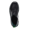 Черные ботинки из кожи на подкладке из натуральной шерсти на зеленой подошве
