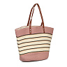 Розовая пляжная сумка из комбинированных материалов