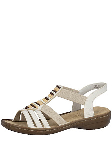 Бежевые сандалии из экокожи