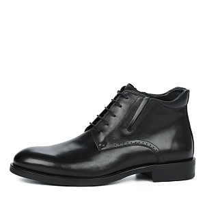Черные классические ботинки из кожи на подкладке из натуральной шерсти на утолщенной подошве
