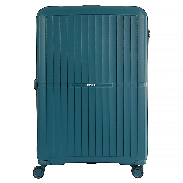 Зеленый вместительный чемодан из полипропилена