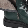 Зеленые ботинки из кожи на подкладке из натуральной шерсти на утолщенной подошве