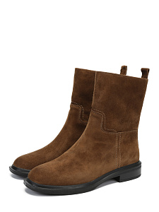 Рыжие ботинки из велюра