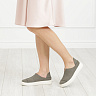 Туфли цвета хаки из текстиля без подкладки на утолщенной подошве