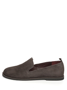 Коричневые лоферы из велюра