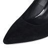 Черные туфли лодочки из велюра с фигурным вырезом на шпильке