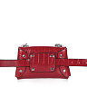 Красная сумка мессенджер из экокожи с тиснением под рептилию на цепочке с дополнительной ручкой