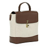 Бело-коричневый сумка рюкзак из натуральной кожи