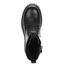 Черные высокие ботинки из кожи на подкладке из натуральной шерсти на платформе