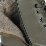 Серые ботинки из кожи на шнуровке на подкладке из натуральной шерсти на тракторной подошве